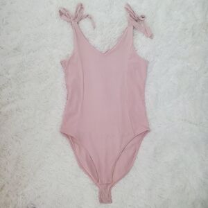 NWT Old Navy Size L Pink Ribbed Sleeveless Tank Bodysuit